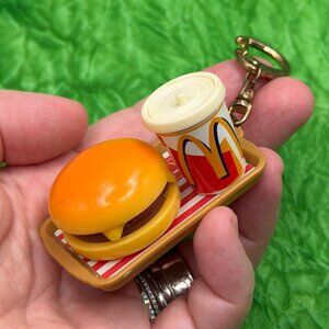 2002 McDonald’s Mini Realistic Burger & Drink Tray Keychain/Bag Charm